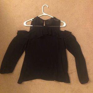 Cold-shoulder, black dress top